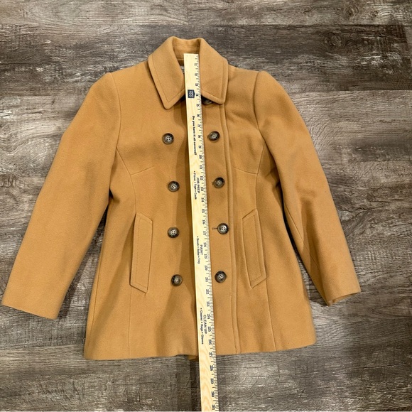 Kristen Blake Wool Cashmere Blend Camel Pea Coat XS Petite - Picture 4 of 8
